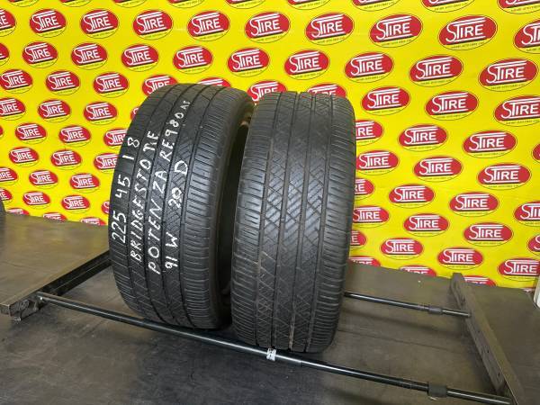 22545R18 Bridgestone (Potenza RE980) Used All Season Tires 22545R18 Bridgestone (Potenza RE980) Used All Season Tires - Image 1
